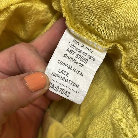 100% linen/lace cropped pant - Picture 8 of 9